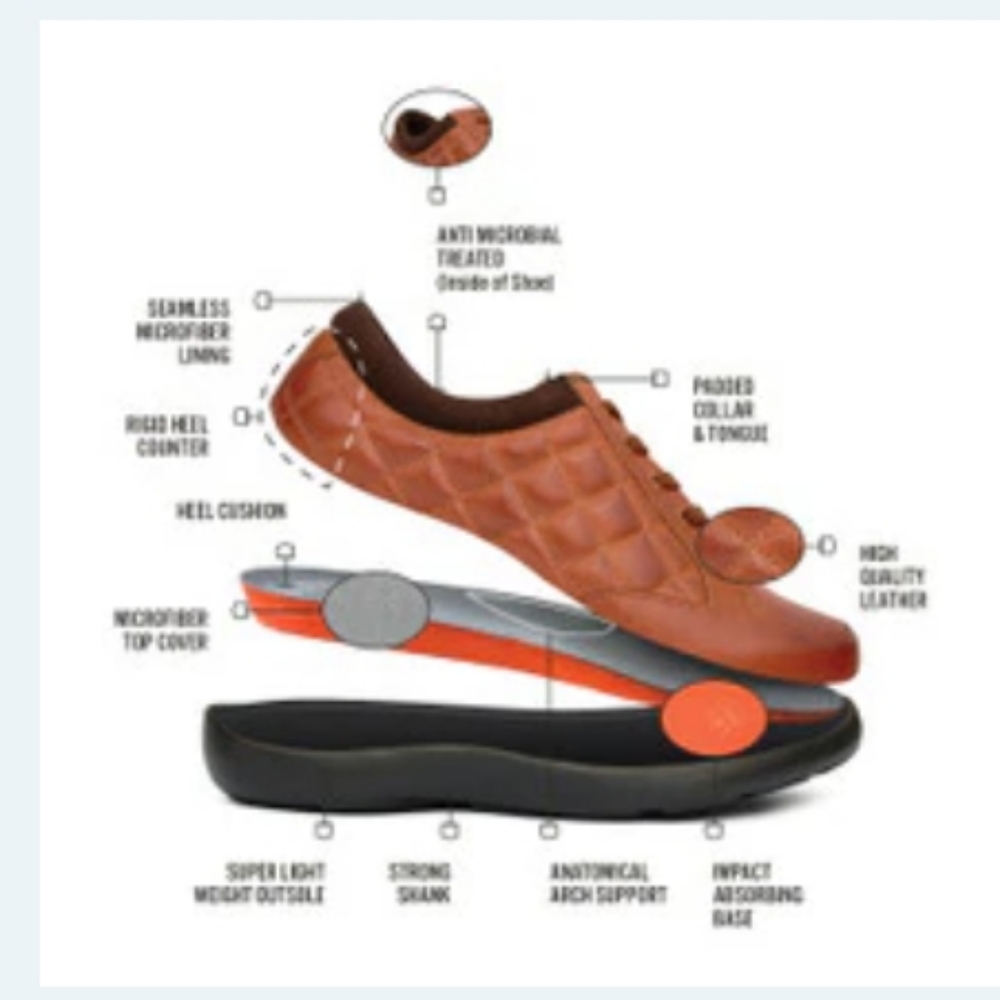 NIB Anodyne Casual Sport Women's Shoes In Saddle Size 8.5 - Picture 6 of 11